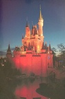 Disney Cinderella's Castle in Red Light