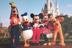 Disney Goofy, Donald Duck, Mickey, Minnie &amp; Pluto in Front of Cinderella's Castle