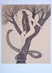 Coates - Eve, and the Serpent, in the Garden, of Eden Real Pen Work, 1916